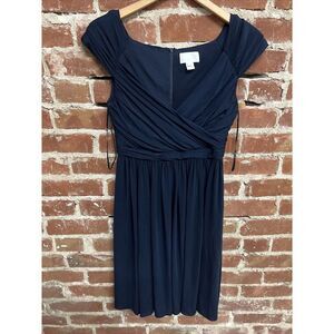 J. Crew Matilda Navy Jersey Bridesmaid Midi Dress Size 4 Formal Blue Prom